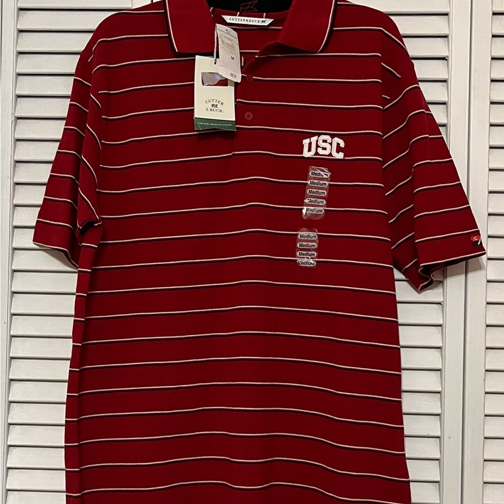 NWT Cutter & Buck USC Pique Polo Shirt Size M Medium MSRP $69.95